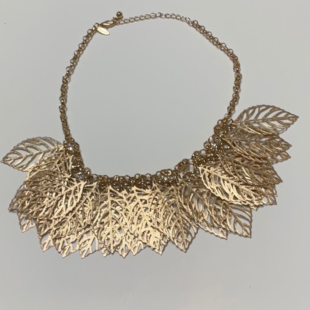 Gold Leaf Statement Necklace